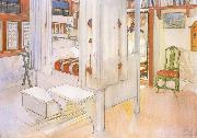 Carl Larsson My Bedroom Watercolor oil painting artist